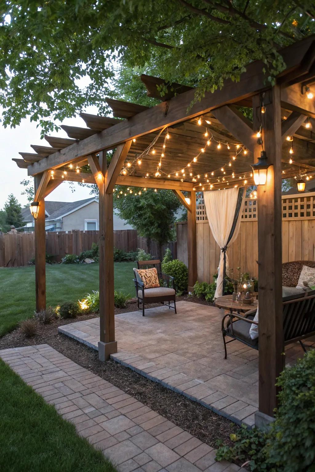 Pergolas provide stylish shade and ambiance.