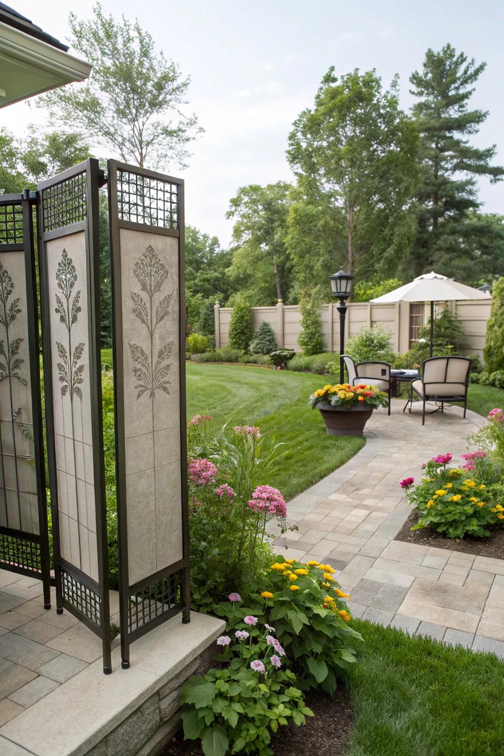 Privacy screens add intimacy and style.