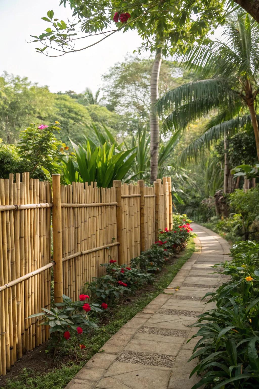 Go green with an eco-friendly bamboo fence.