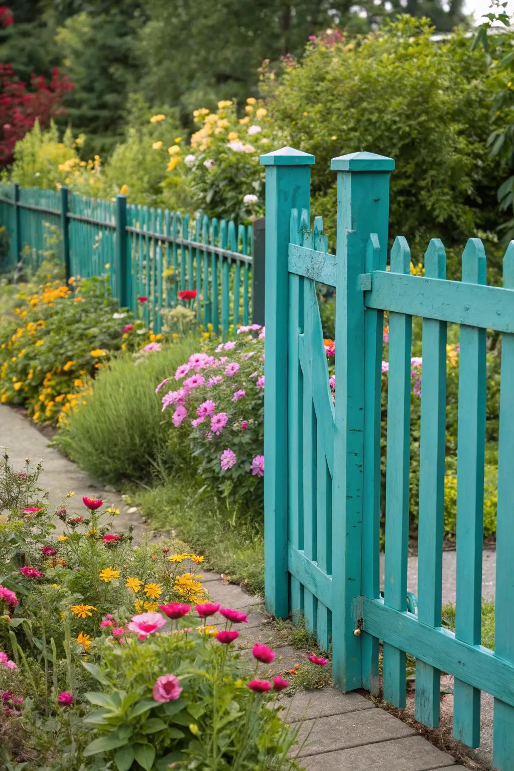Add vibrancy with a bright painted fence.