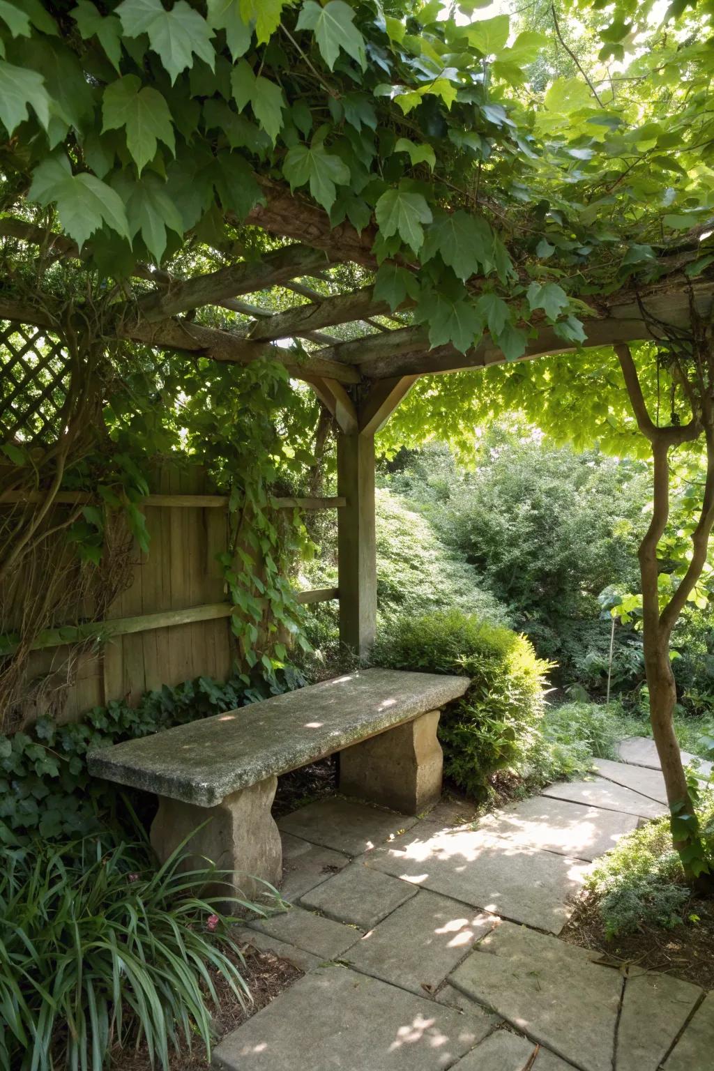 A peaceful escape with a meditation corner.