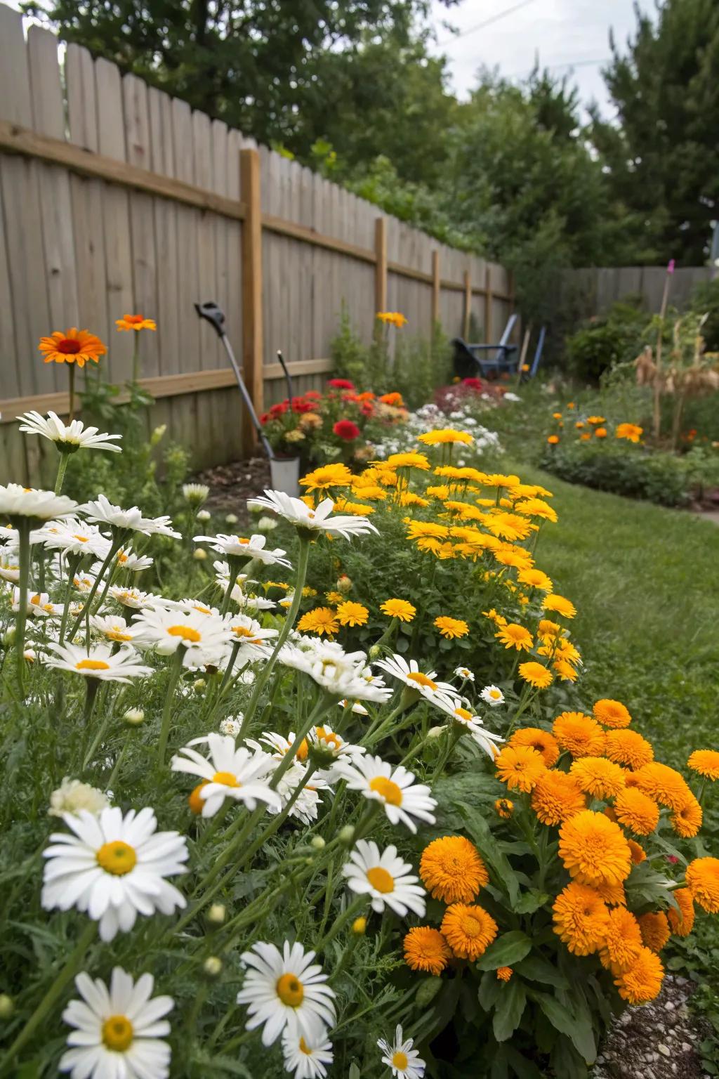 A burst of color with vibrant flower beds.