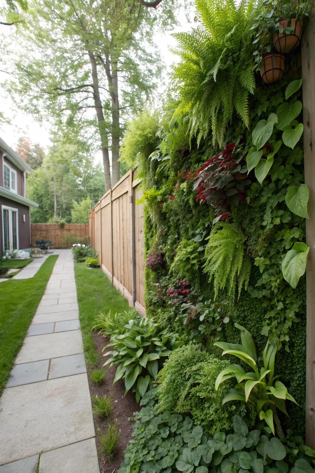 A stunning vertical garden for visual and aromatic delight.