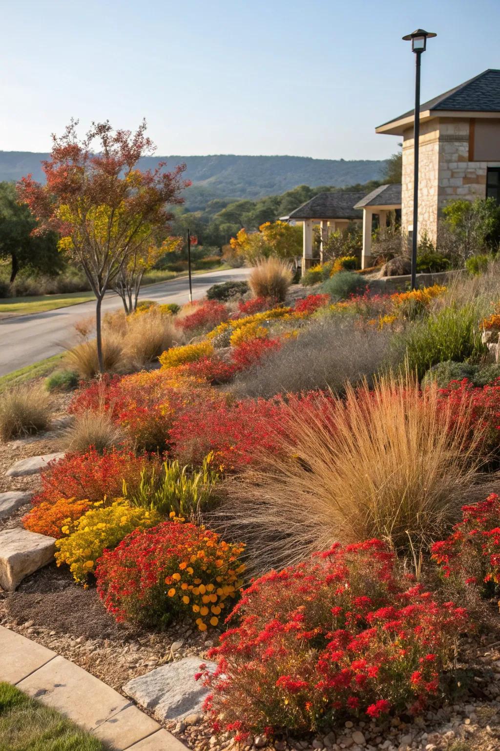 Seasonal planting adds ever-changing color and vibrancy