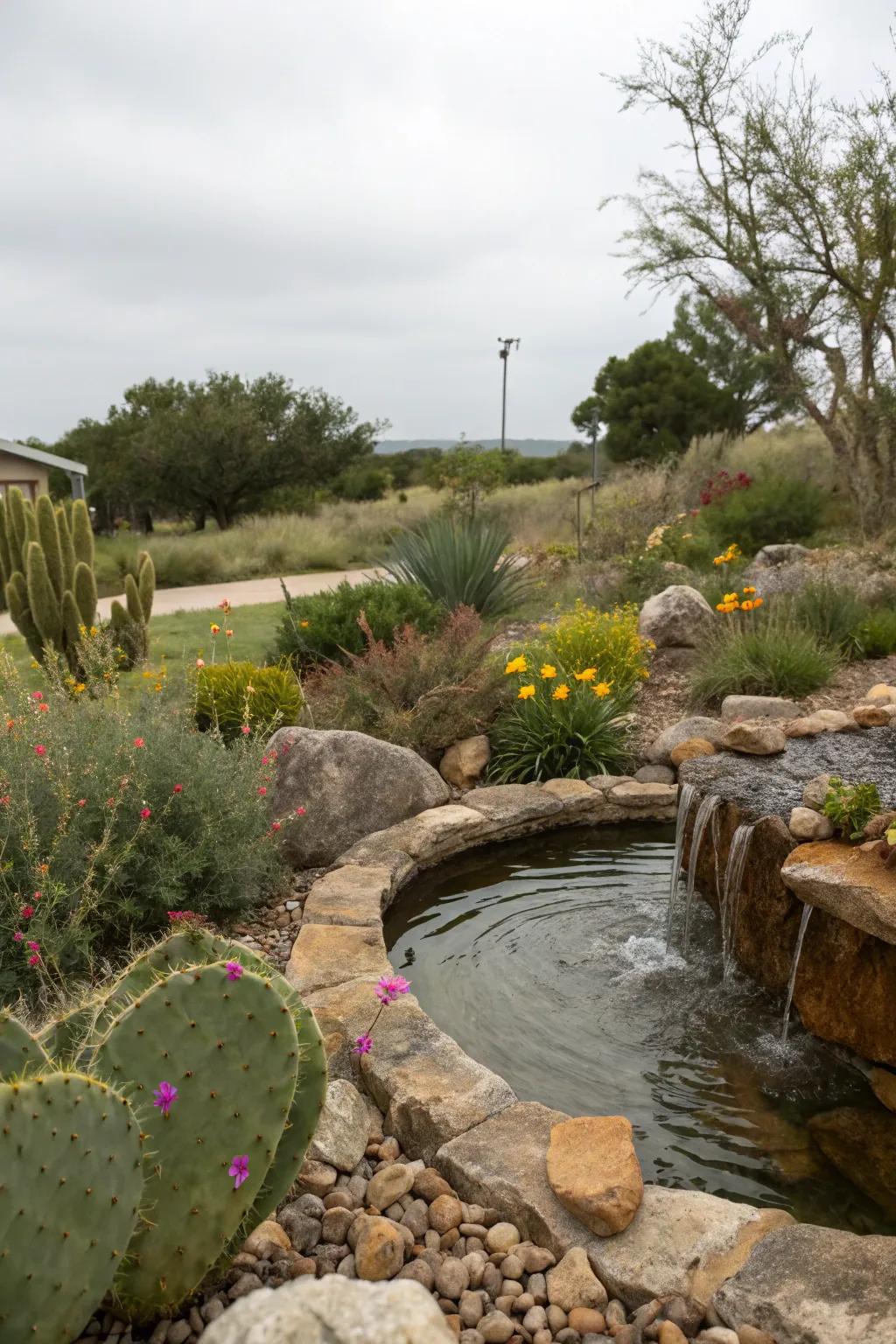 Water features add tranquility and attract wildlife