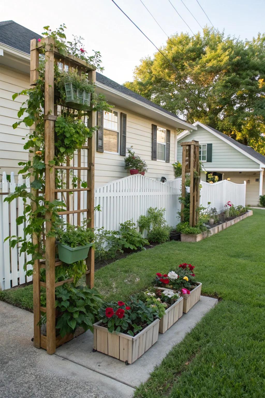 Vertical gardens add height and dimension
