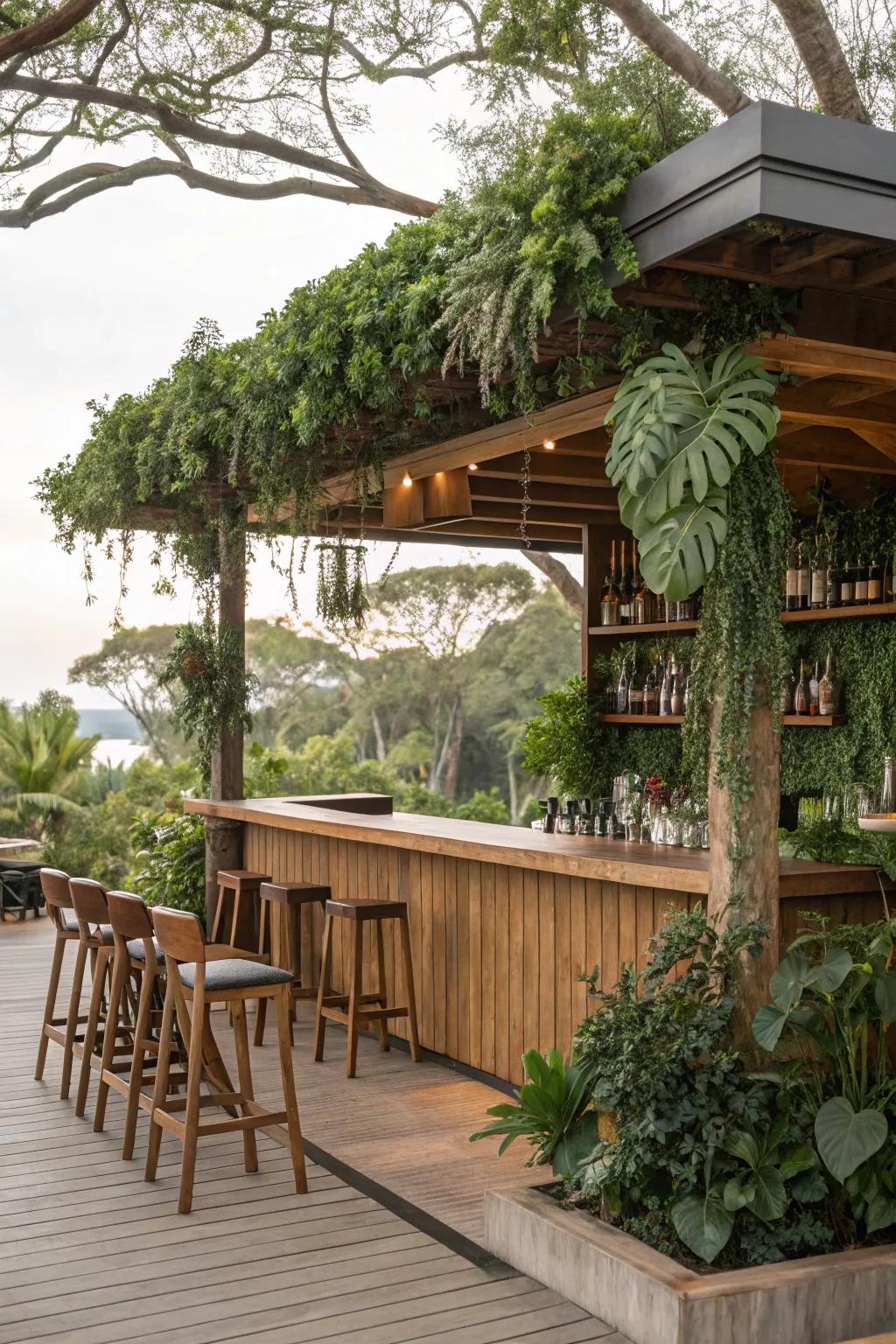 Integrating nature creates a seamless look.