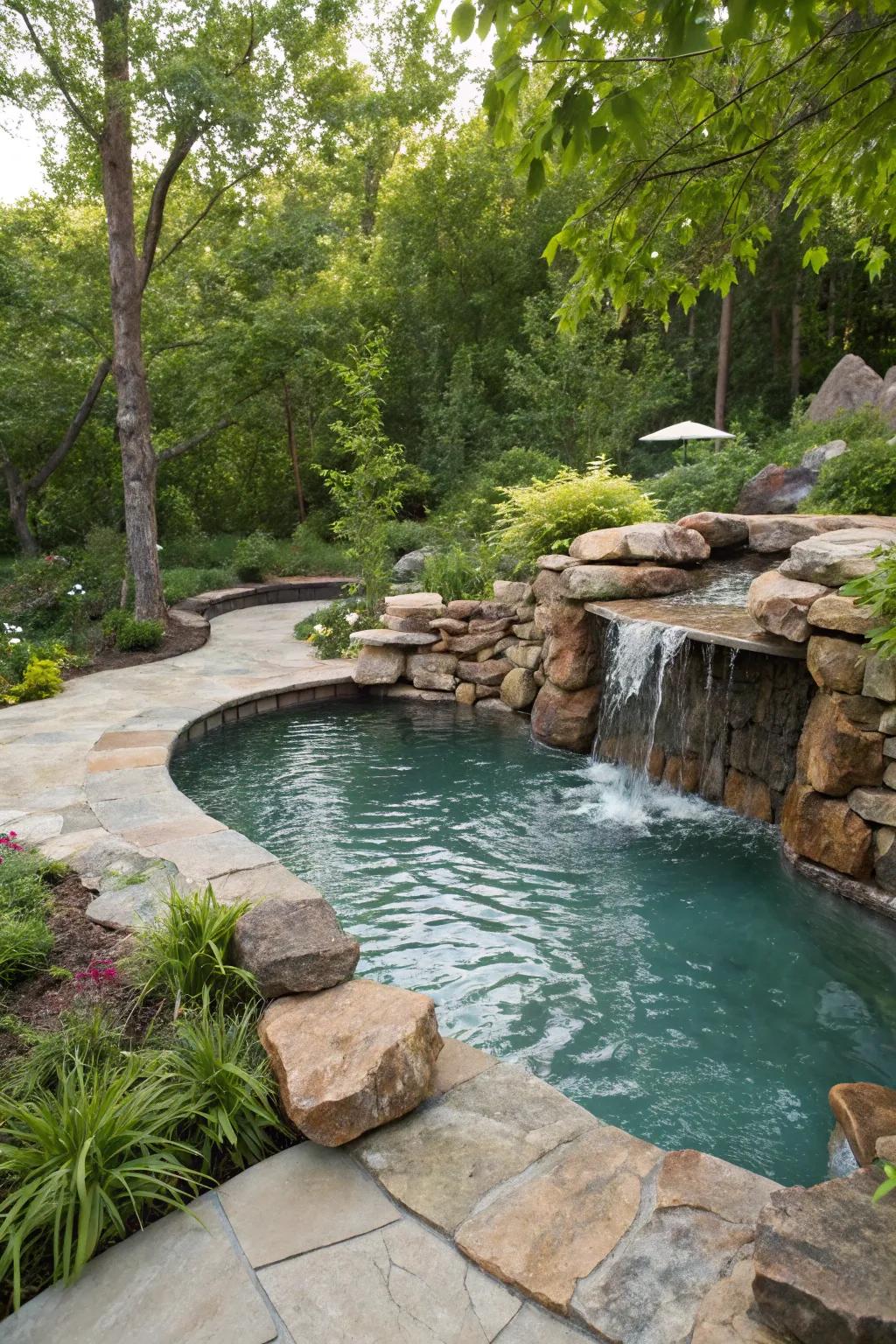 Nature meets luxury in a natural pool integration.