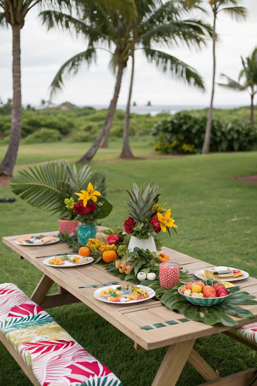 Bring the tropics to your table with palm leaves.