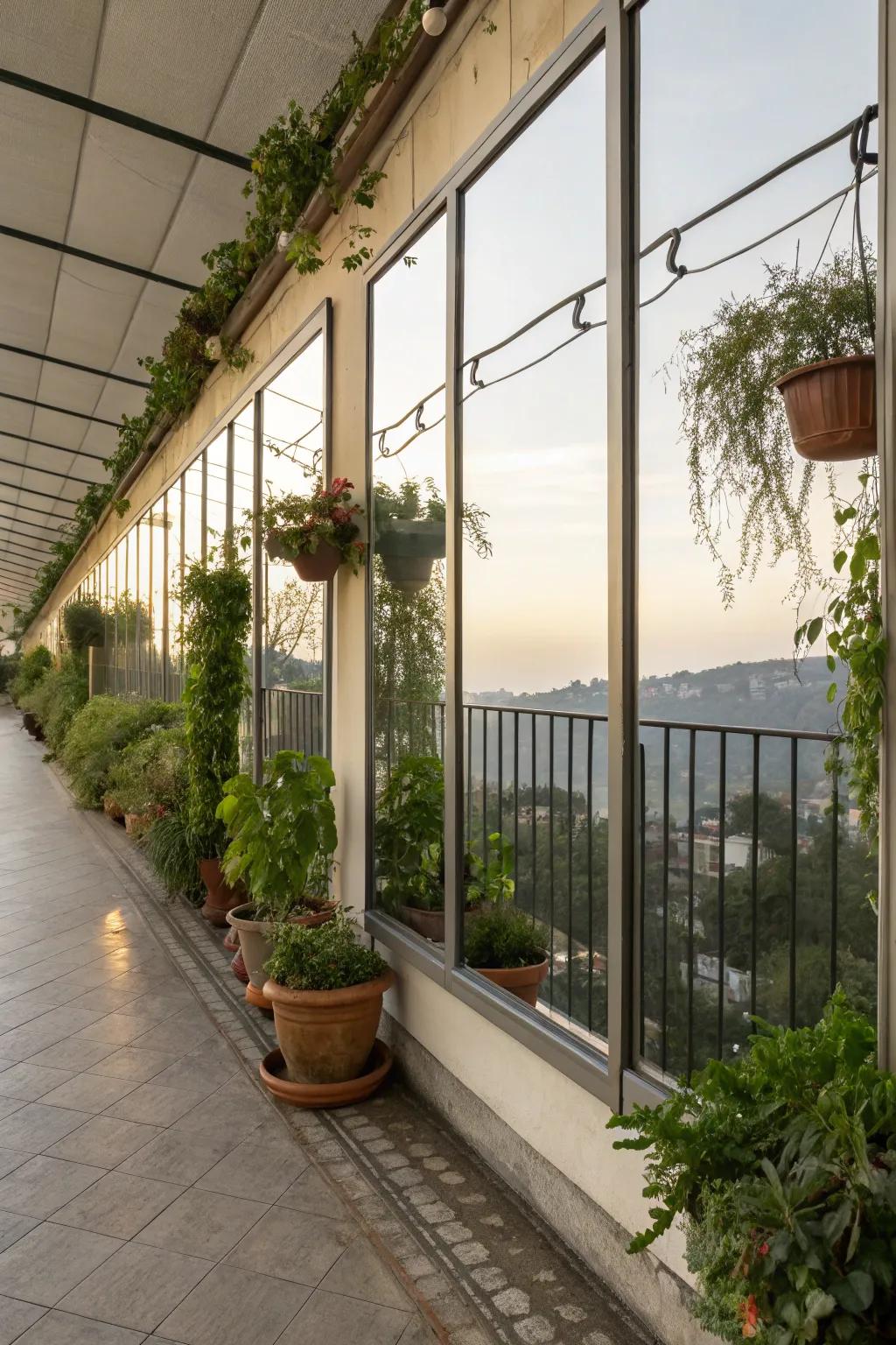 Mirrors enhance light and the perception of space.