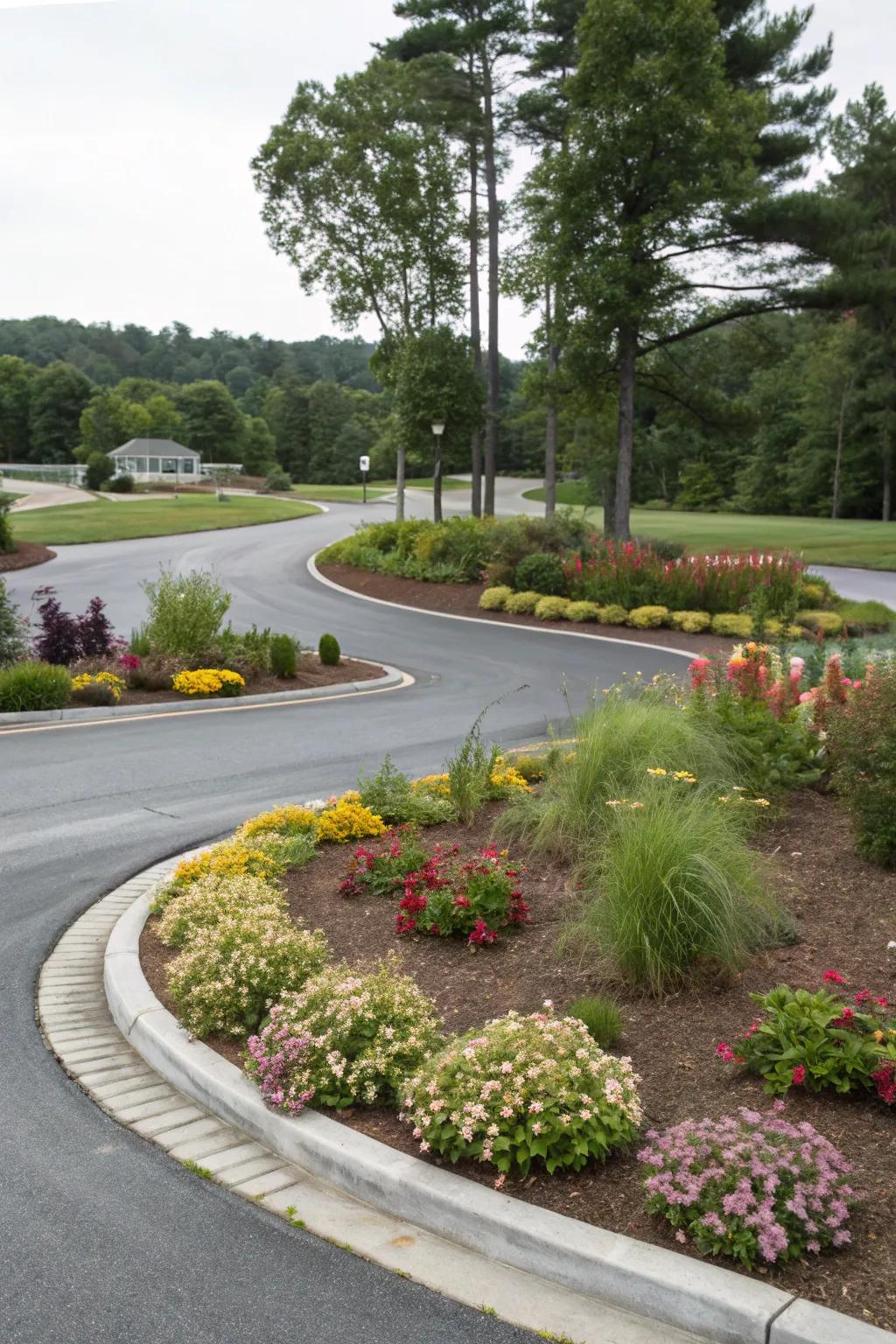 Keep your driveway fresh with seasonal plant changes.