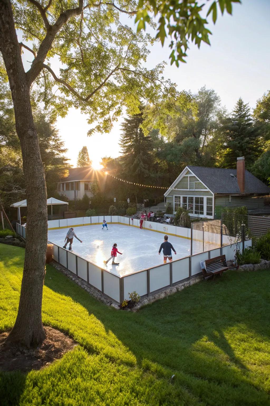 Enjoy ice skating year-round with a portable refrigerated rink.