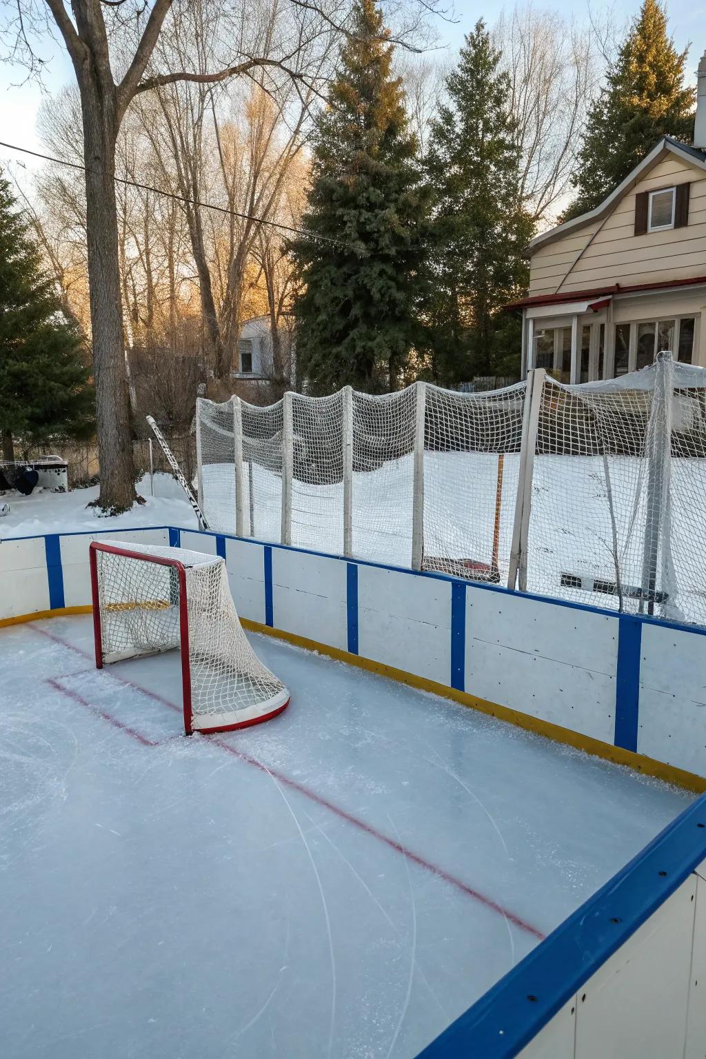 A backyard hockey rink brings the thrill of the game home.