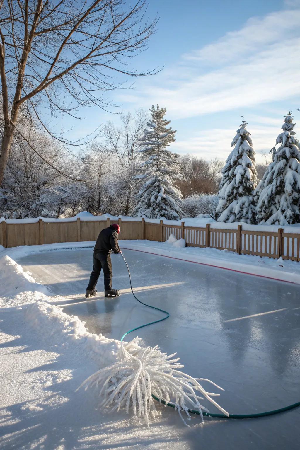 A garden hose provides a practical resurfacing solution.