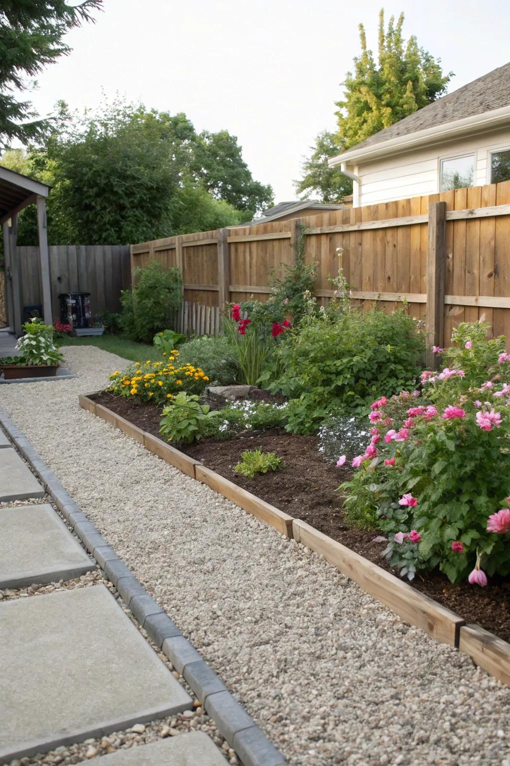 Pea gravel aids superior drainage keeping your yard mud-free.
