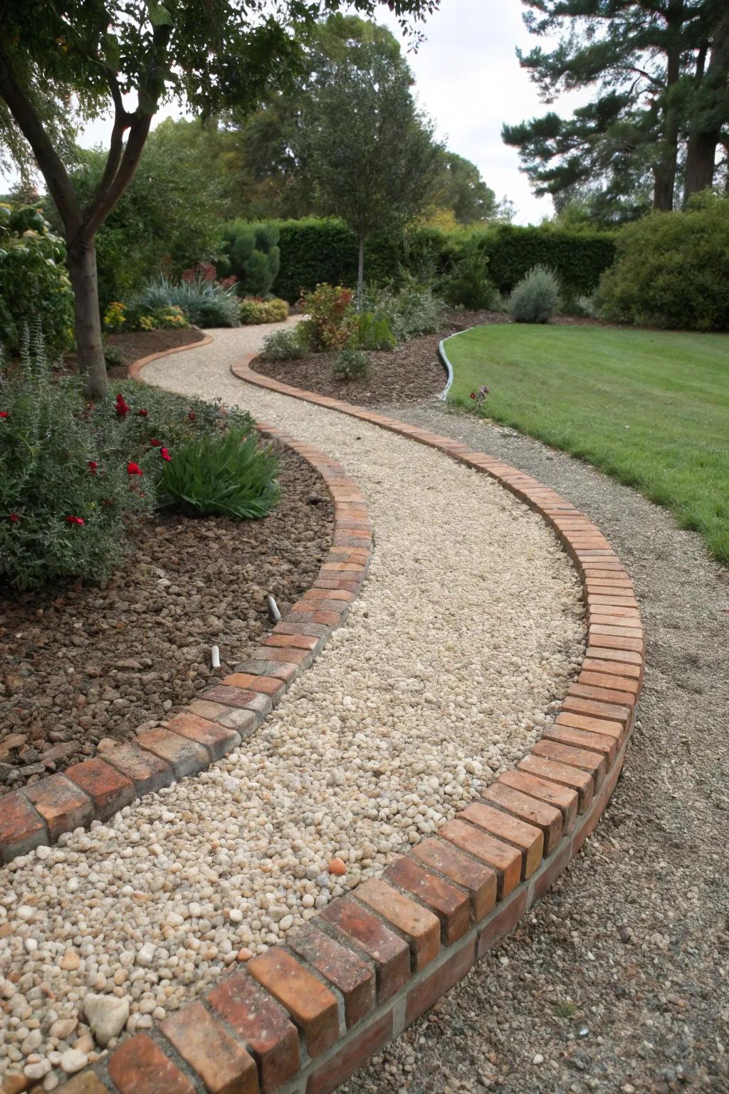 Use decorative edging to keep pea gravel tidy and attractive.