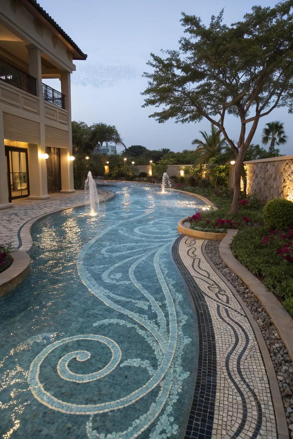 Unexpected water paths add whimsy and surprise to your pool.