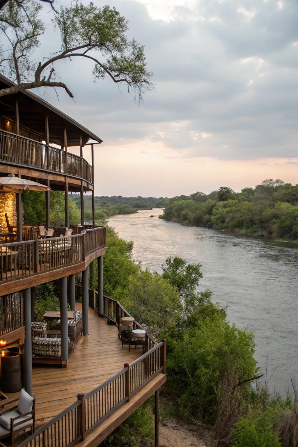 A tiered deck offering various vantage points.