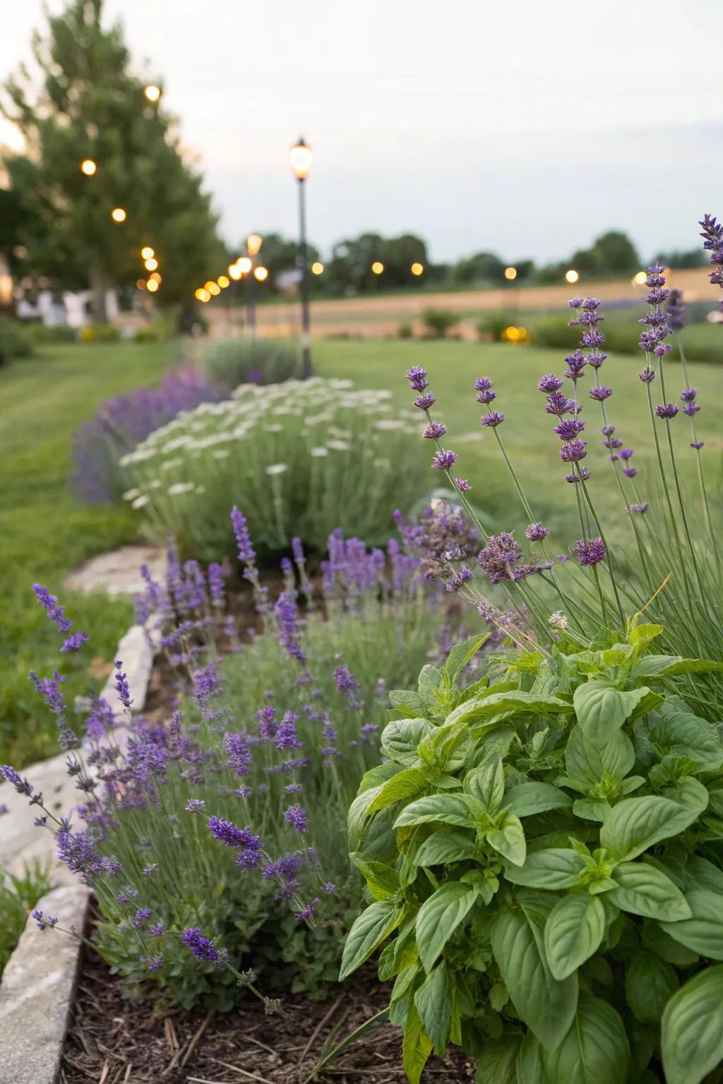 A multi-purpose garden with herbs and flowers.