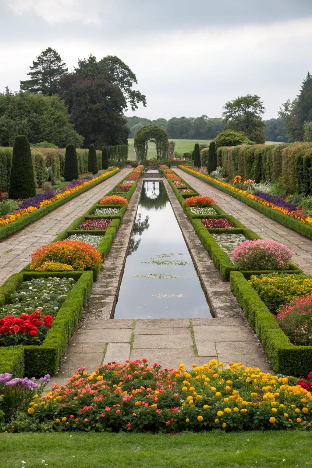 Symmetrical design brings balance to your garden.