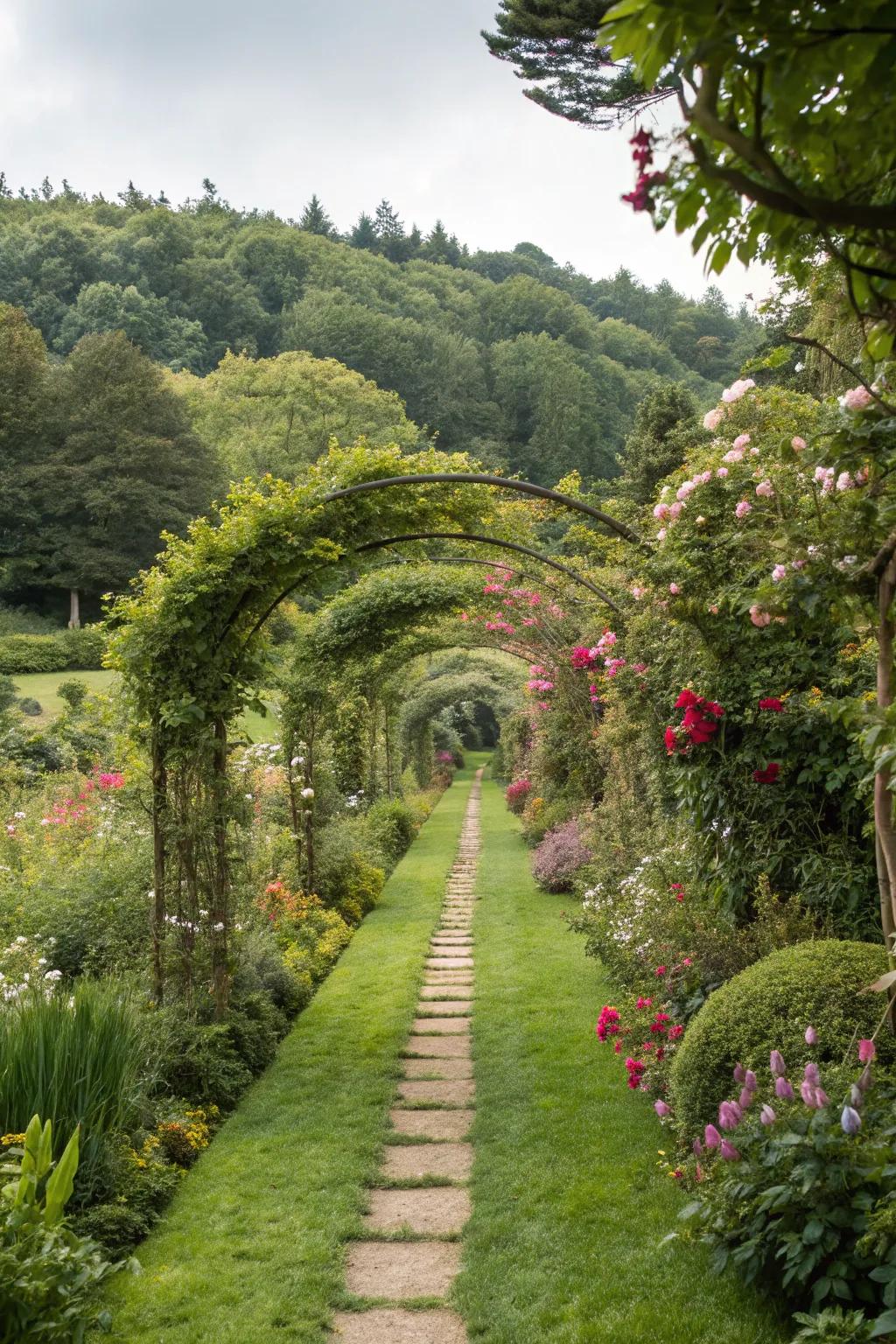 Grass pathway framed by <a href=