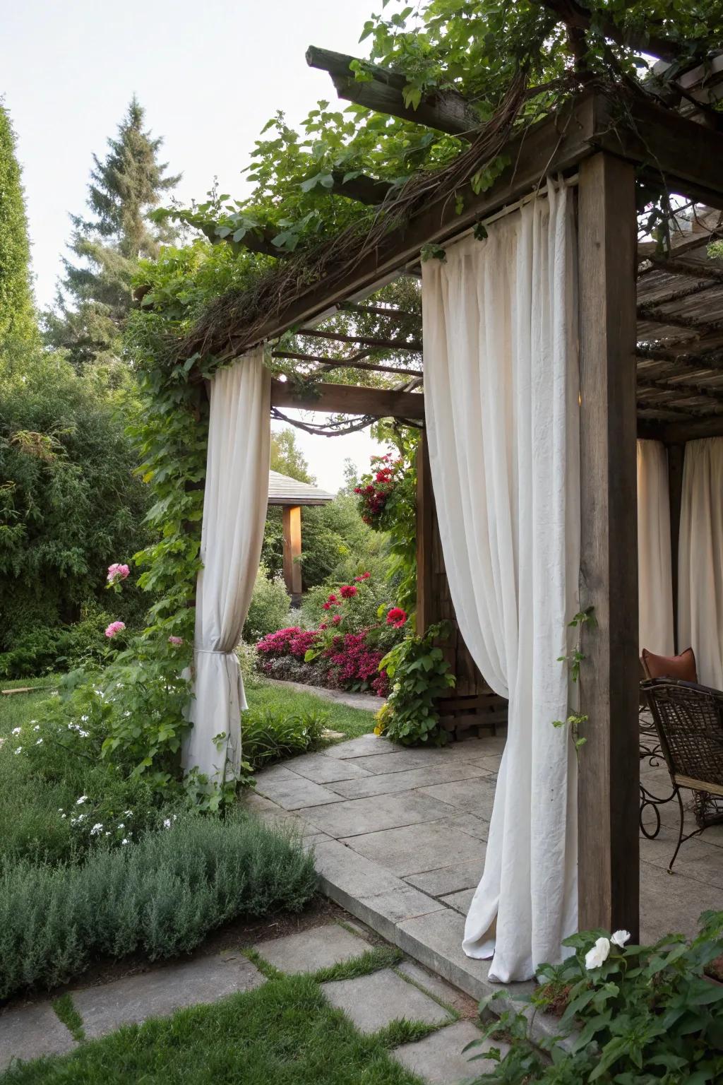 Opaque curtains provide a stylish shield from prying eyes.