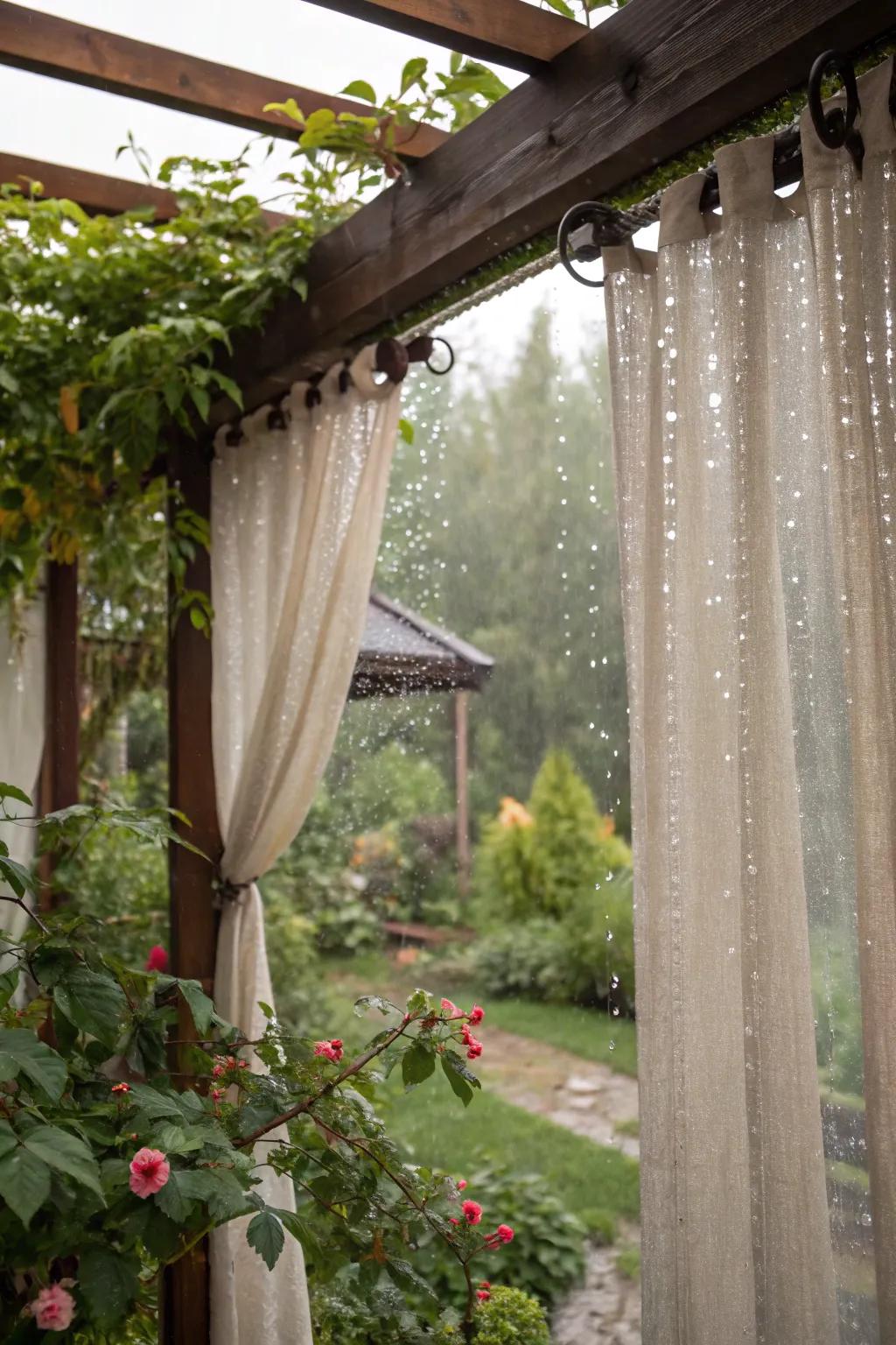 Waterproof curtains ensure your comfort regardless of the weather.
