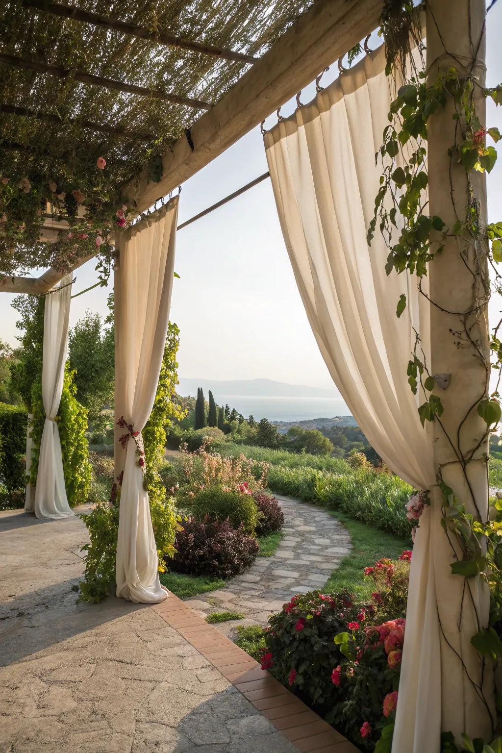 Tie-back curtains allow you to enjoy the view whenever you wish.