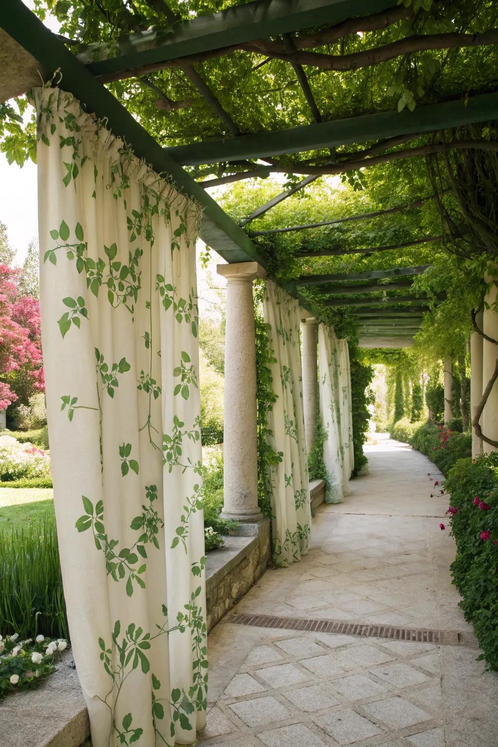 Nature-inspired patterns enhance the natural beauty of your pergola.