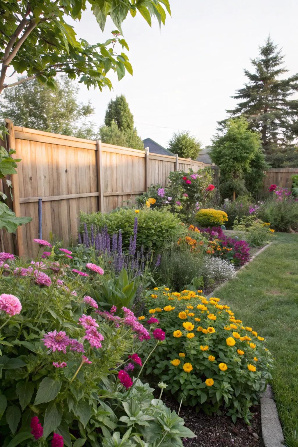 A vibrant display of flowers and greenery brings life to your secret garden.