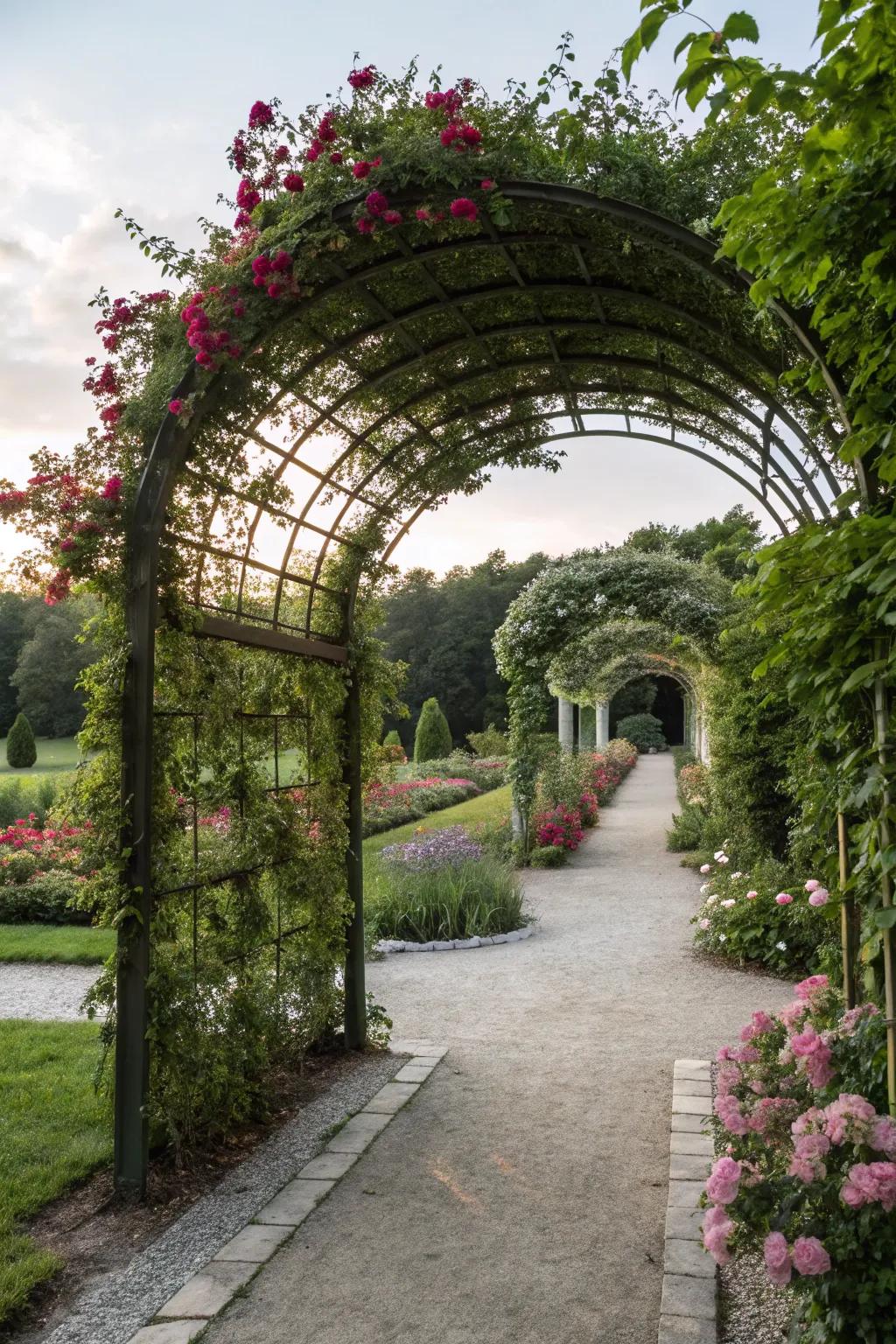 An arched entrance sets the stage for your secret garden.