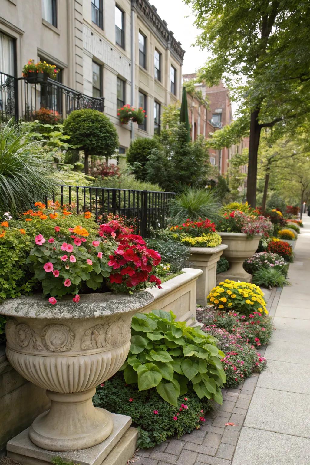 Decorative planters add personality and style.