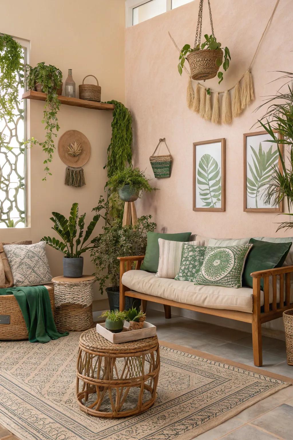 Earth-inspired colors create a nurturing spa environment.