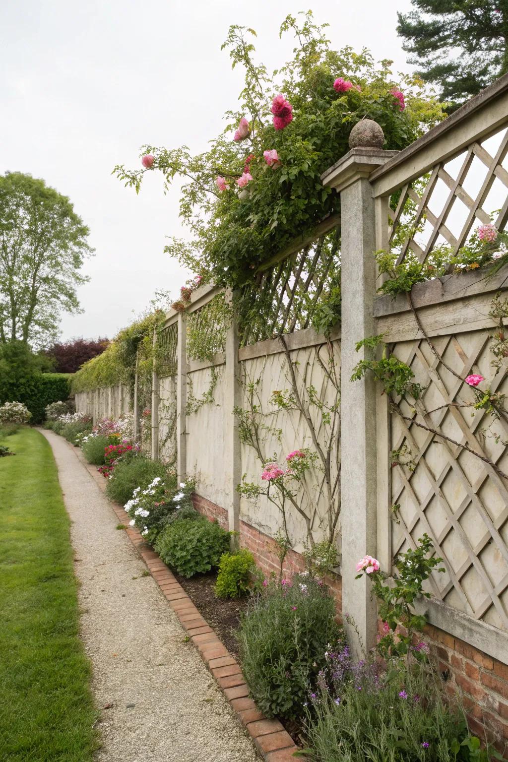 Lattice design providing charm and functionality.