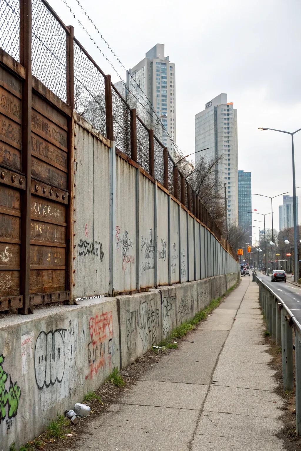 Bold industrial design for a striking boundary wall.