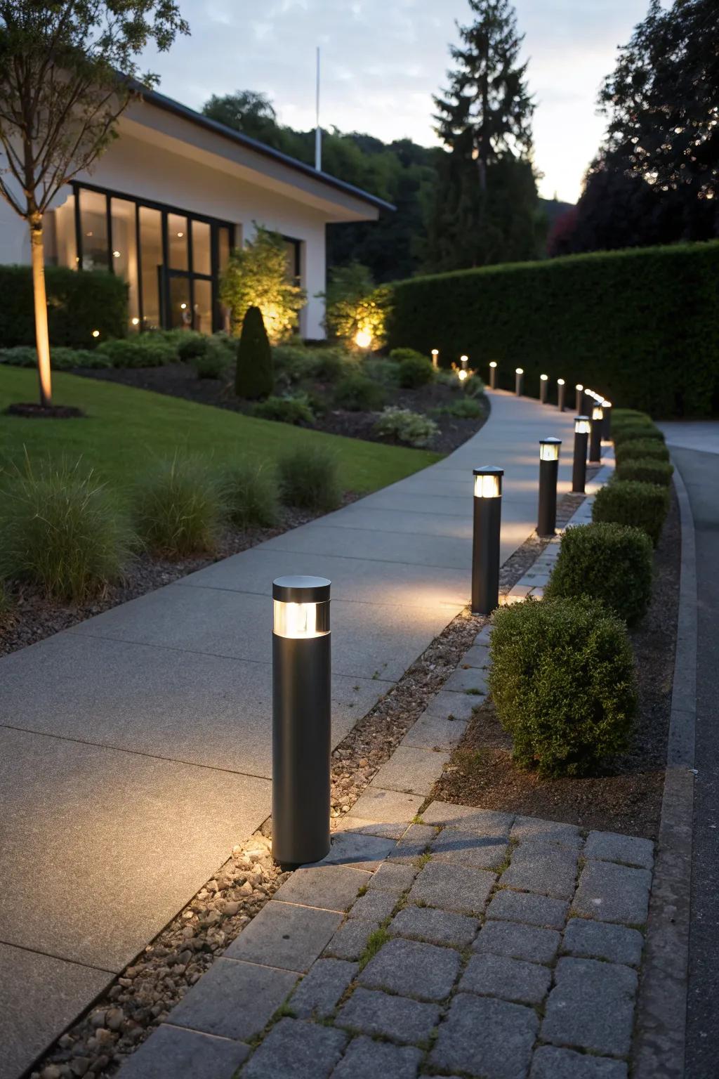 Bollard lights offer both guidance and modern design flair.