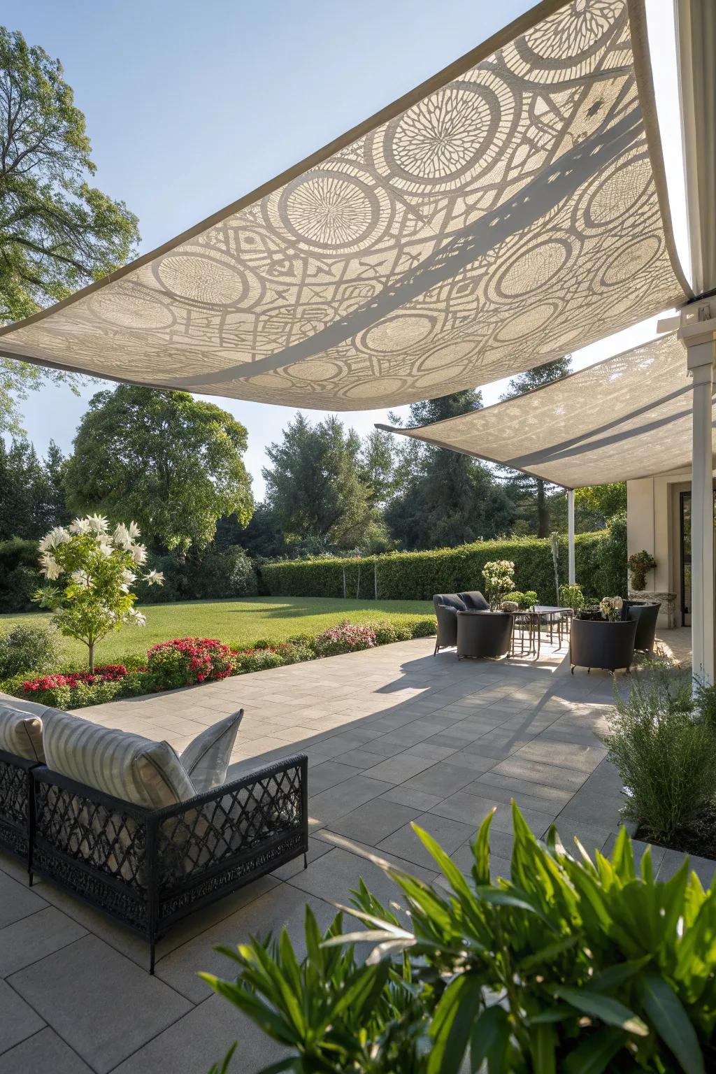 Artistic shade installations bring art and function together.