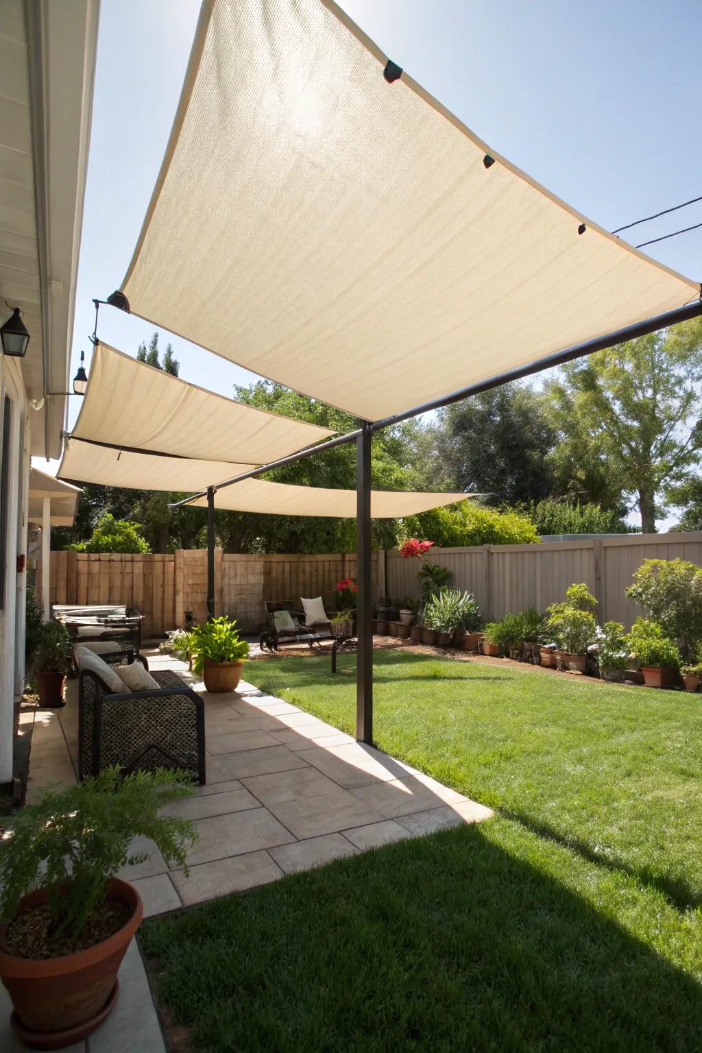 Portable shade solutions offer flexible sun protection.