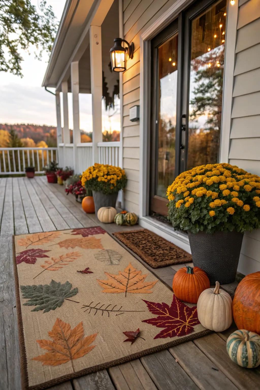 Welcome the season with a themed rug that reflects festive cheer.
