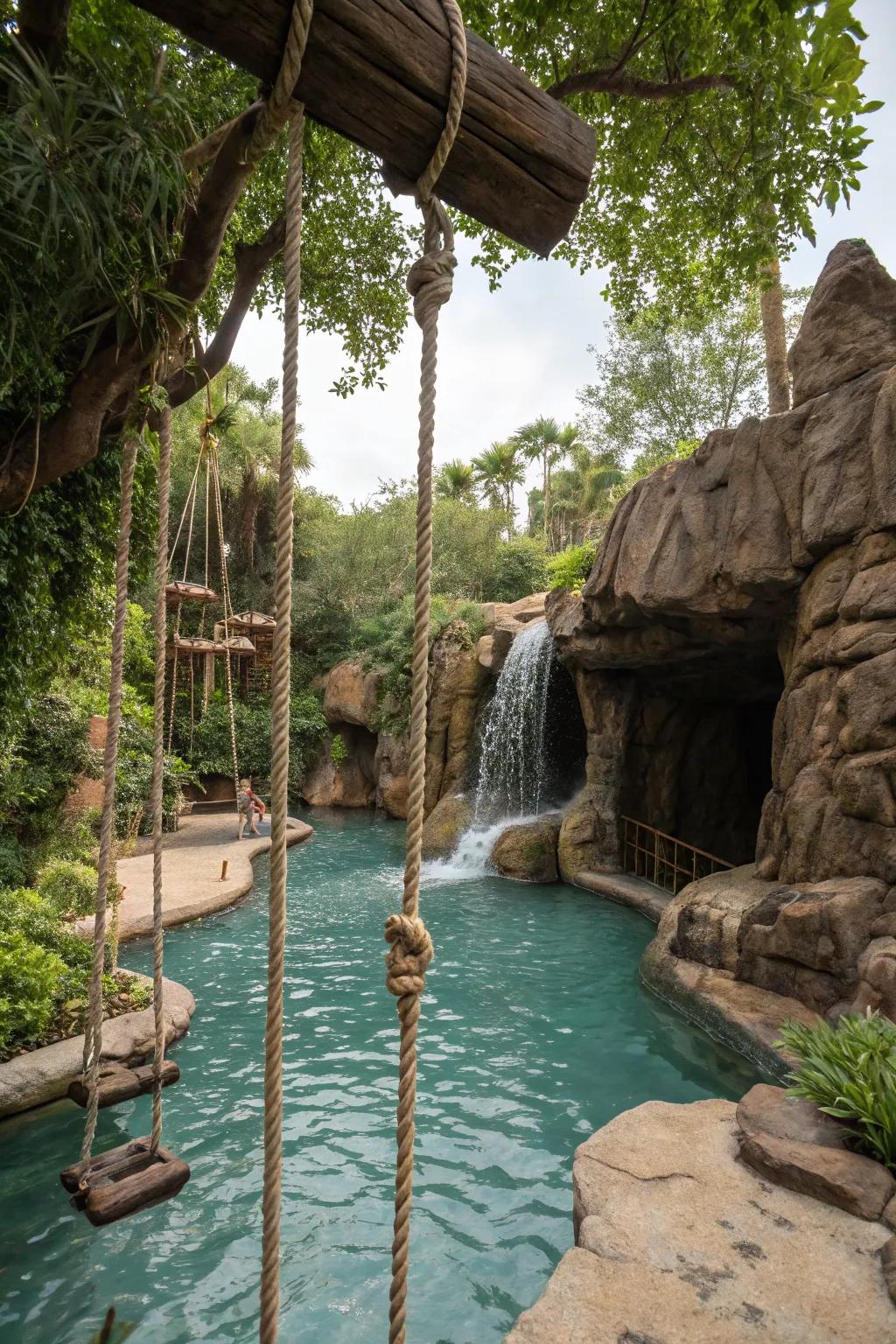 Adventure elements turn grottos into playful escapes.