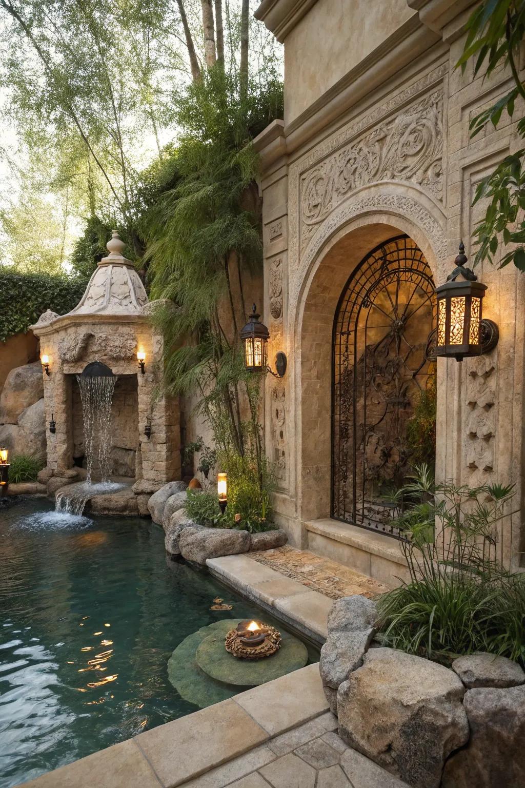 Cultural inspirations can enrich the design of grottos.