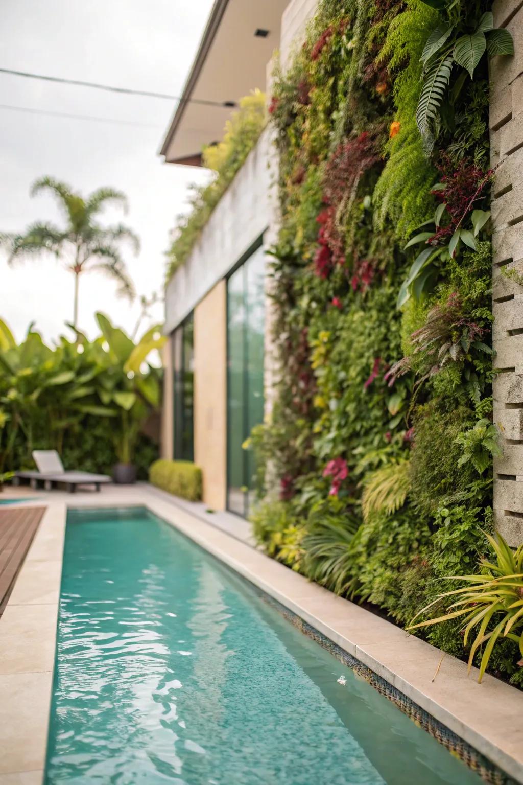 Vertical gardens maximize greenery in tight spaces.