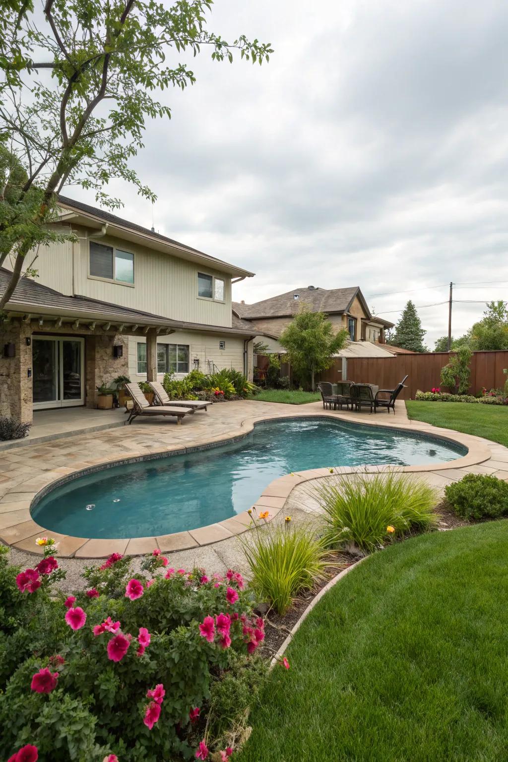 A creatively shaped pool for a personal touch.