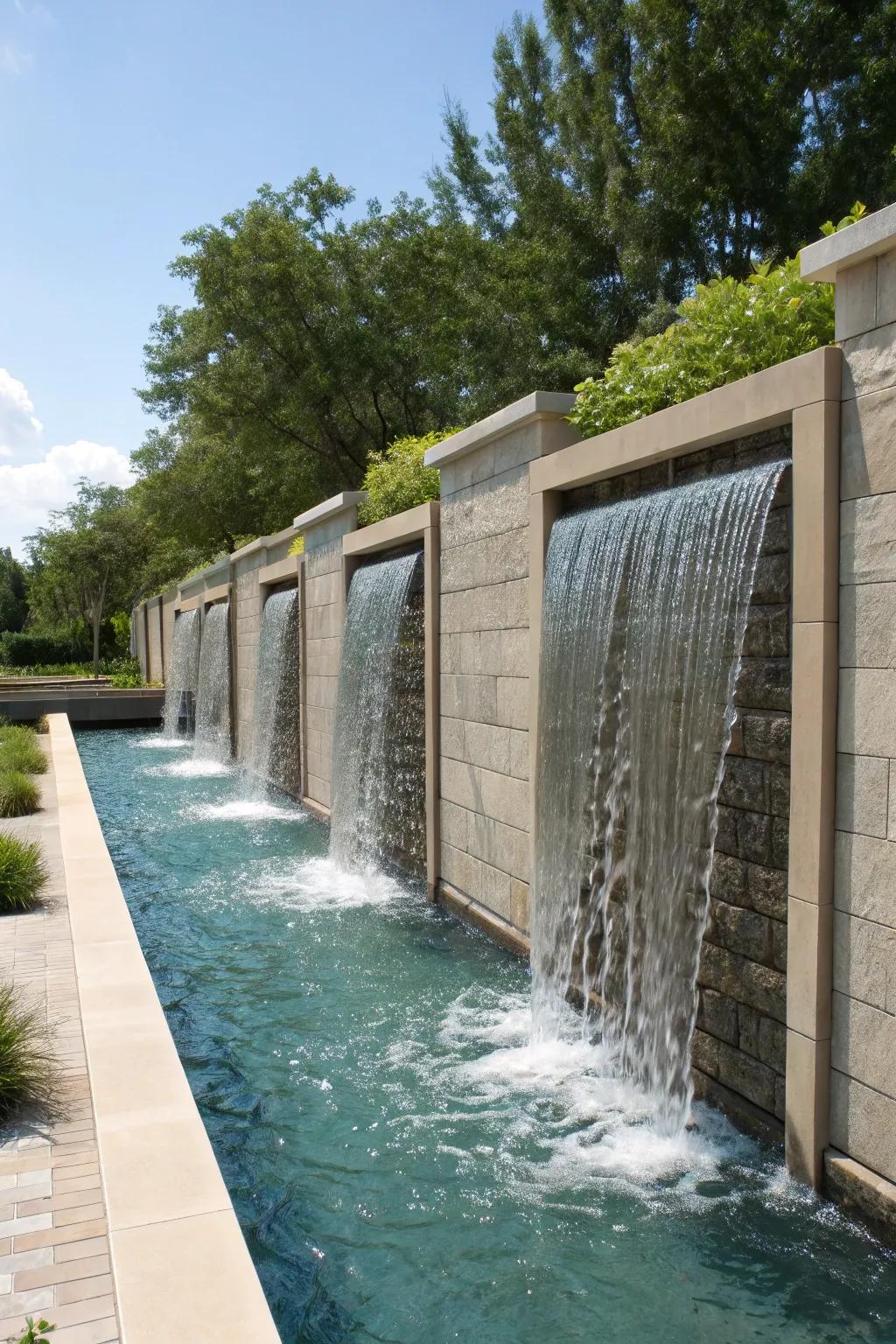 Multi-panel waterfalls create striking visual features.