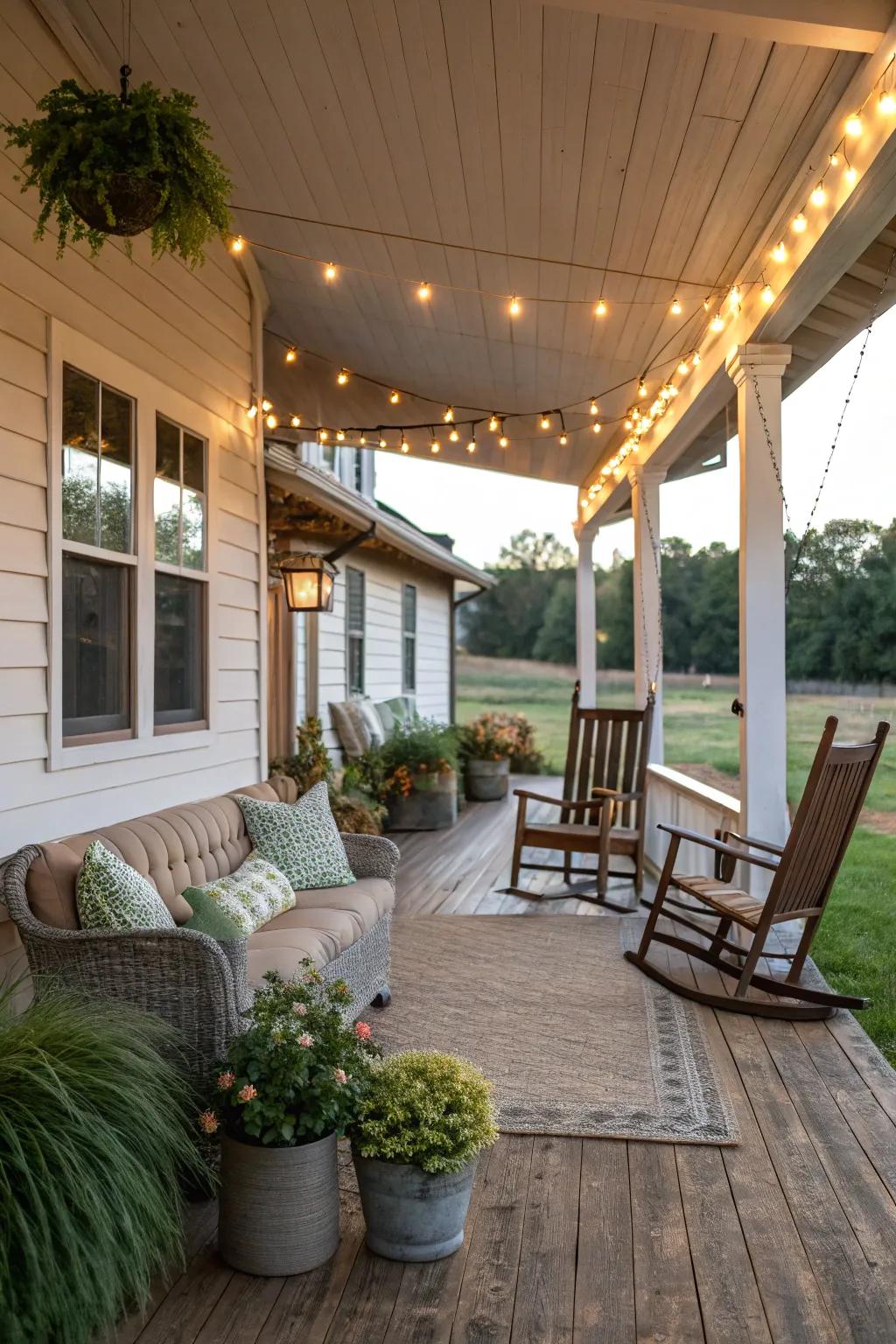 Comfortable seating for peaceful porch moments.