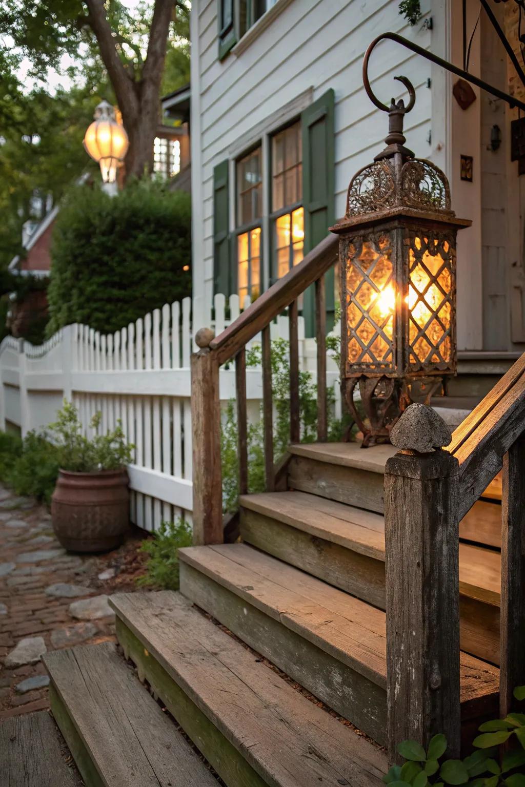 Infuse your stoop with old-world charm using a vintage lantern.