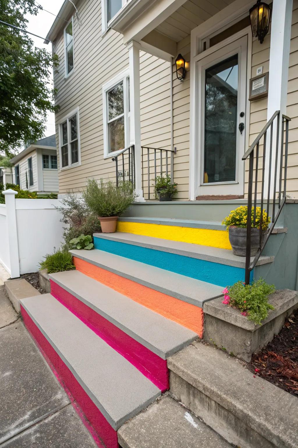 Brighten your entrance with a bold color splash on your stoop.