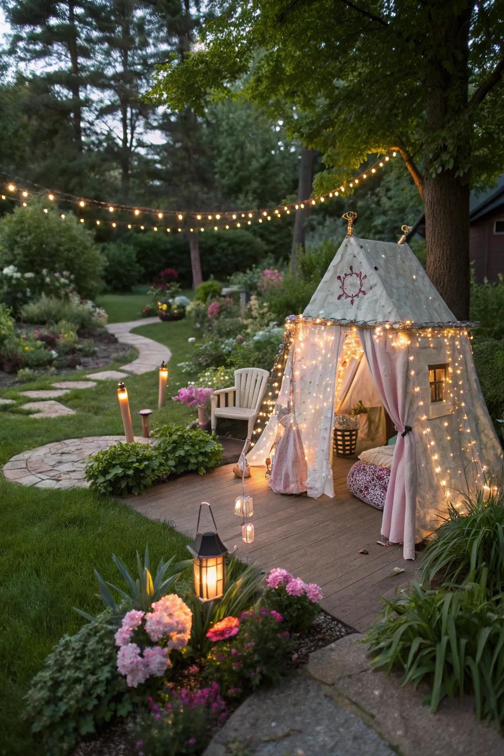 An enchanted forest retreat for magical evenings.