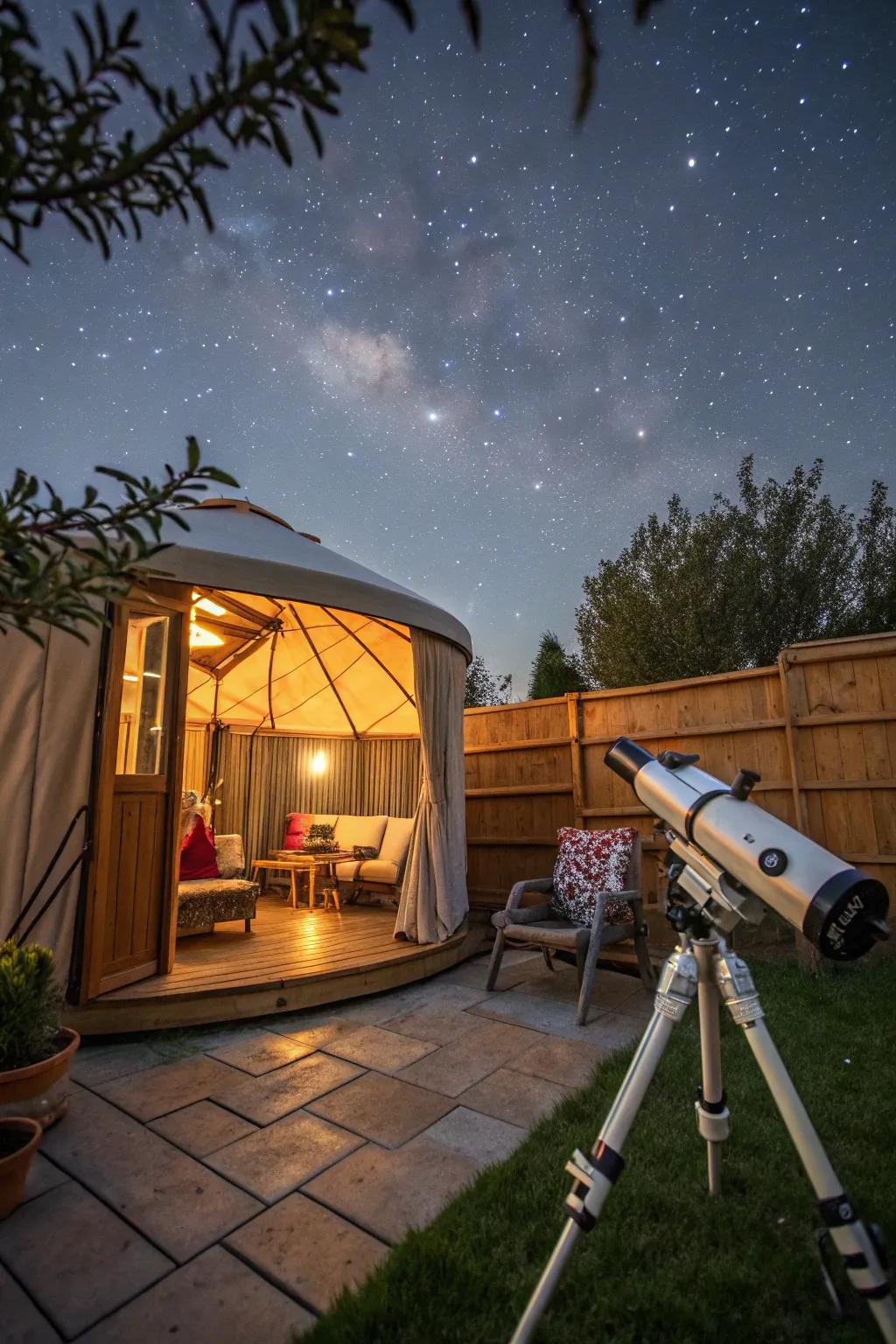 An under-the-stars observatory fort for celestial adventures.