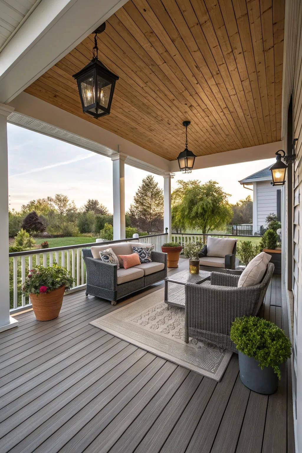 Enjoy the flexibility of covered and open porch spaces.